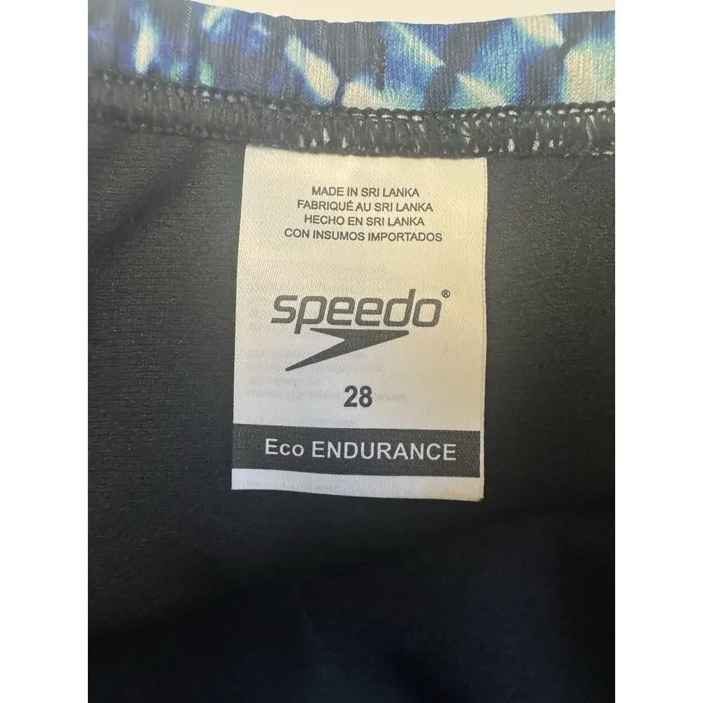 Speedo Eco Endurance Swim Brief Mens 28 Party Palm Blue Print NWT